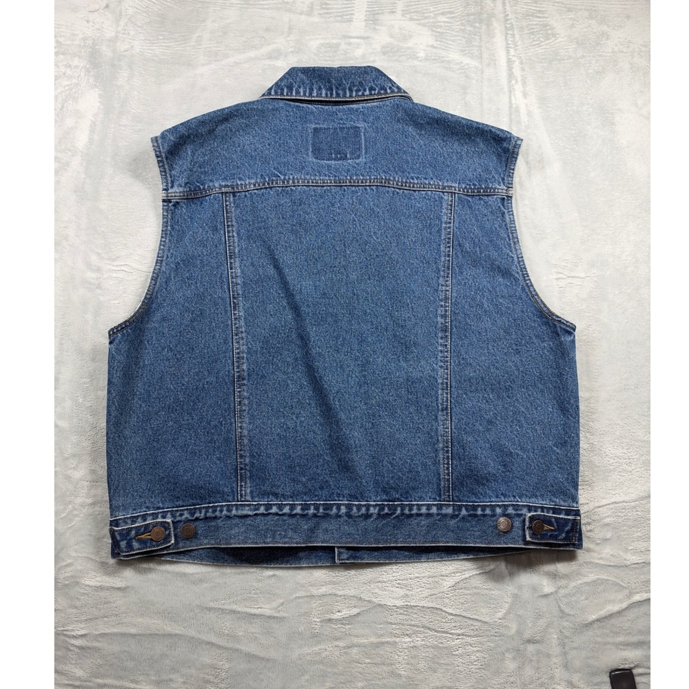 Vintage GAP Denim Vest XL Honda Motorcycle Biker Memorial Patches 90s Jean - Picture 6 of 6